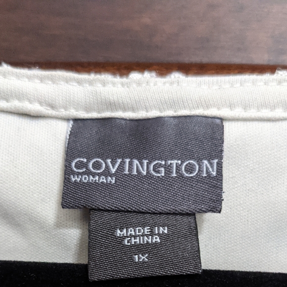 Covington Women's Long Sleeve Cream Colored Top. Size 1X - Picture 3 of 5